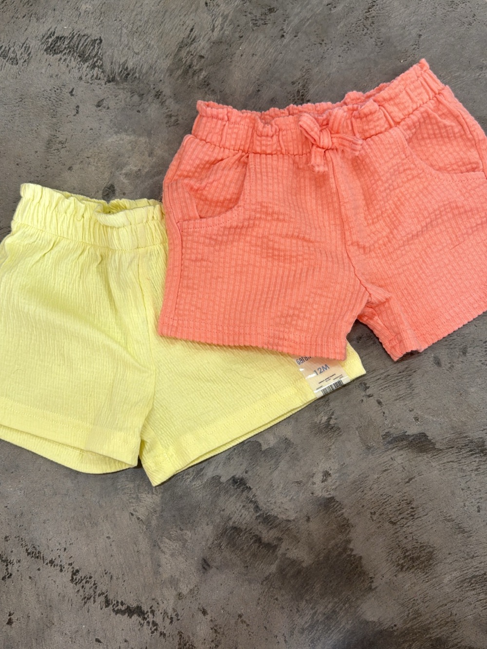 Garanimals Yellow & Coral Textured Pull-On Shorts Set